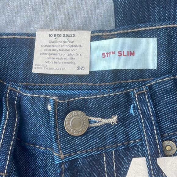 Levi's Dark Wash Slim Jeans style 511 size 10 reg (25/25) NEW - Picture 4 of 5